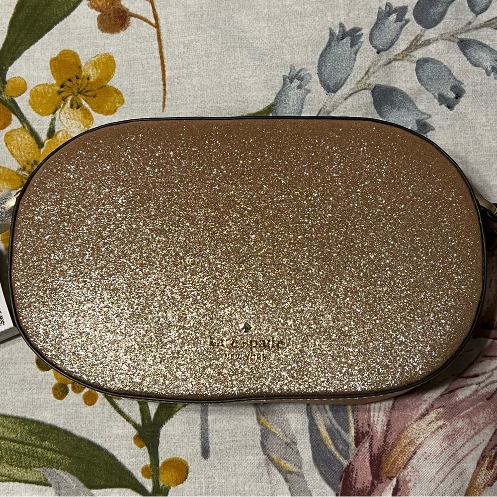 Kate Spade Gold Glitter Crossbody Bag Purse - Picture 4 of 9